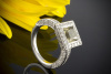 Erstklassiger Citrin Ring in 950er Platin Goldschmiedearbeit mit top Brillanten 