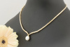 Collier mit Perle und Brillanten Perlencollier Klassiker in Top Qualität 750er Gold 