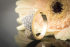 BrillantRing Ring mit Brillanten dreieckige Elemente in 585er Gelbgold Bicolor 