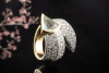 Aquamarin Ring mit Top Diamanten Schlangenform in Gelbgold Weißgold 750 