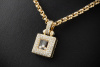 Chopard Collier Happy Diamonds eckig mit Diamanten Saphir 750er Gelbgold 