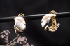 Cartier Trinity Ohrringe Vintage Ohrstecker mit Clip 750er Gold Tricolor 