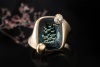 Pomellato Ring Ritratto Small London Topas Blau Diamanten in 750er Gold 