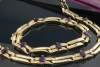 Amethyst Schmuckset Collier Kette Armband in Gold 750 Goldschmiedearbeit 