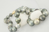 Tahiti Perlenkette Zuchtperle Rund Verlauf Multicolor Goldschließe 45cm 