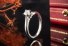 Cartier Solitär Ring 1895 mit 1 Diamant 0,32 Ct in 950er Platin Full Set 