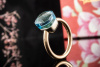 Pomellato Nudo Ring Petit mit hellblauem Blautopas in Rosegold Full Set 