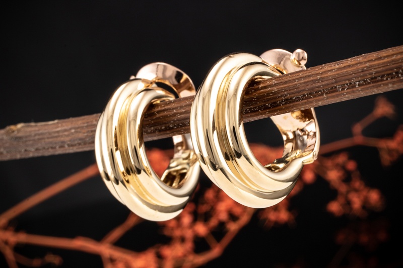 Van Cleef & Arpels Runde Creolen Ohrclips Ohrringe Vintage in 750er Gold 