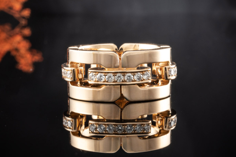 Odenwald Ring Glieder mit Diamanten rundum Massives Rosegold Rotgold 750 
