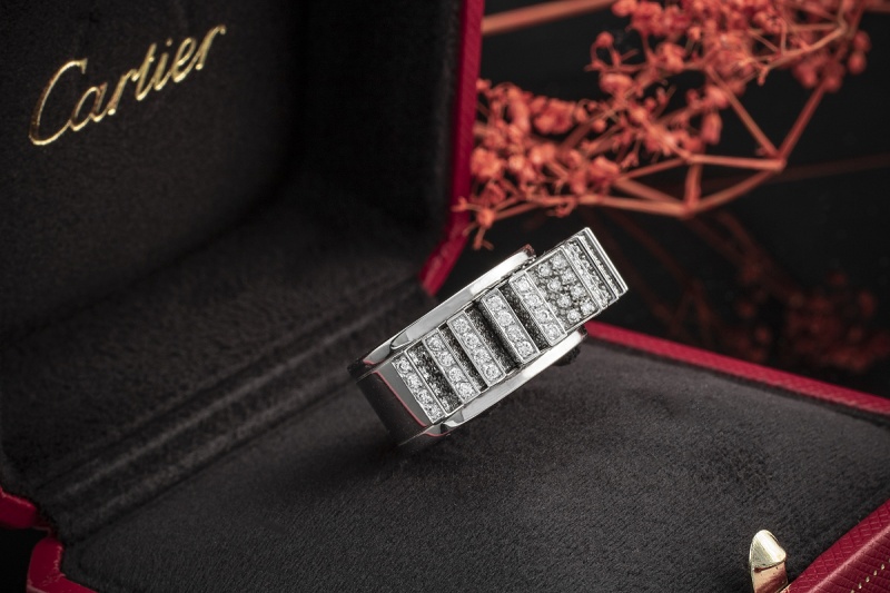 Cartier Kinetic Fan Band Ring mit Brillanten beweglich Weißgold 750 OVP 