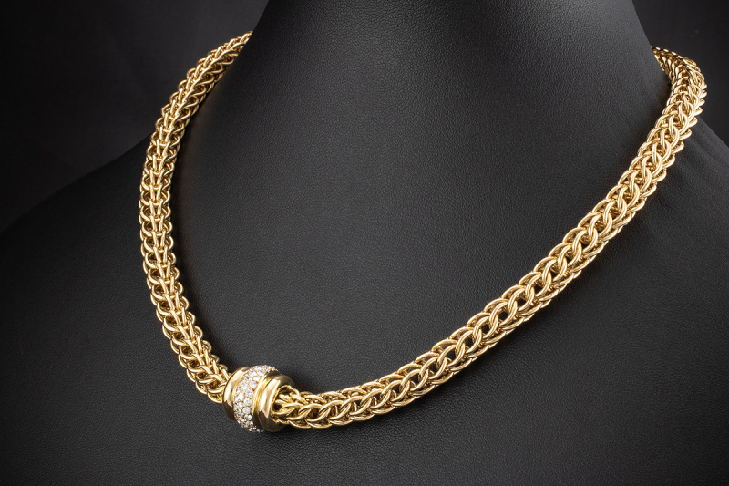 Collier Kette Handarbeit Diamanten 155gr Gold 750 Weyersberg Königsallee 