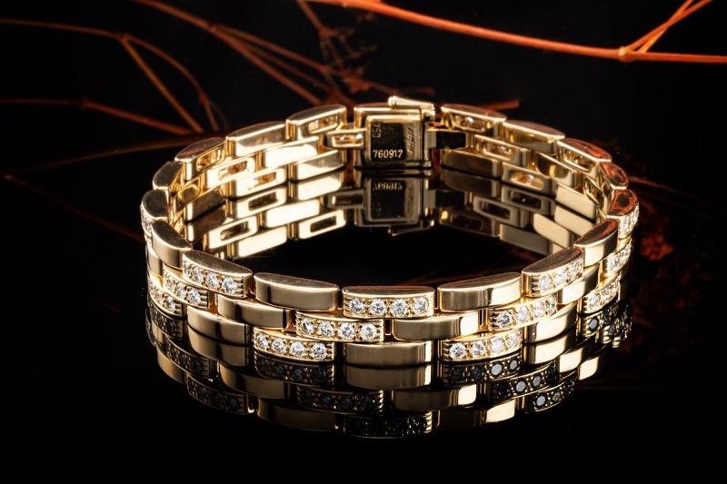 Cartier Armband Maillon Panthère in Gelbgold 750 mit Diamanten Full Set 