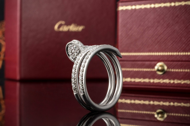 Cartier Juste un Clou Ring mit 77 Diamanten in Weißgold 750 Größe 53 OVP 