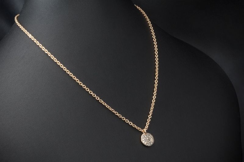 Pomellato Sabbia Collier Halskette Diamant Anhänger Rund in Roségold 750 