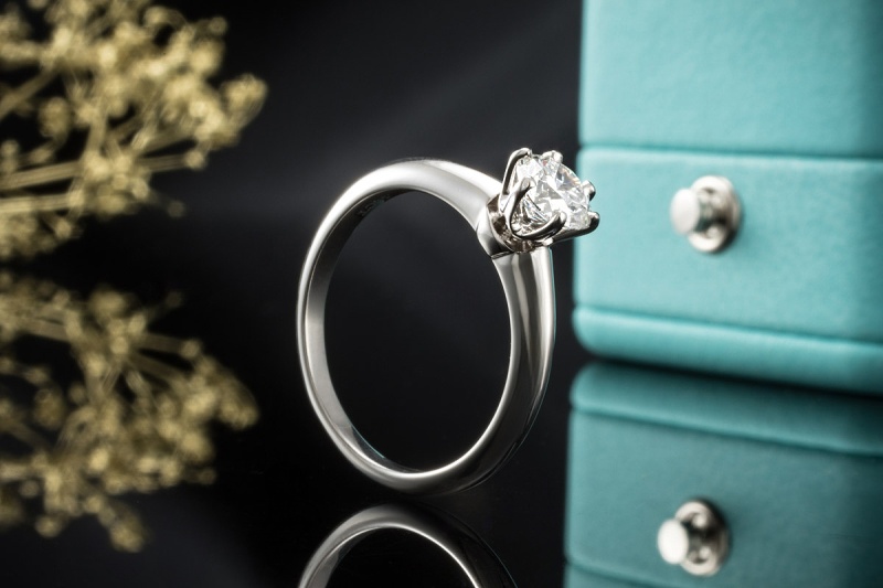 Tiffany & Co Solitär Ring Setting mit Diamant 0,50 Ct in Platin Full Set 