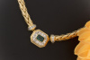 Zeitloses Collier Smaragd und Top Wesselton Brillanten Zopfkette Massiv Gold 750 