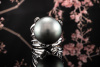 Perlenring Ring Tahiti Zuchtperle und Diamanten Schwarz Weiß in Weißgold 