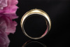 Ring mit Saphir eckig und Diamanten Brillanten Gelbgold Weißgold Bicolor 