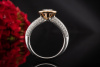 Buchwald Solitär Ring mit seitlichem Besatz Diamanten Rosegold Weißgold 