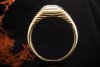 Herrenring Ring mit Emerald Cut Diamant Massive Arbeit in 750er Gelbgold 