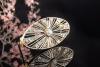 Antike kleine Brosche Ellipse Nadel mit Diamant Rosen Altschliff Platin 