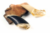 750 Gold Brillant Ohrclips Ohrringe mit Holzapplikationen HOLZ 