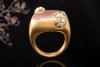 Pomellato Ring Ritratto Rosenquarz u. Diamanten Mattiert in Gelbgold 750 