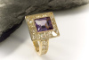 Amethyst gelbe Diamanten 750 Gold Ring HANS DIETER KRIEGER 