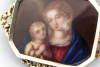 Maria & Jesuskind Brosche Nadel mit Lupenmalerei in 585 Gold  