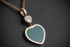 Chopard Happy Hearts Herz Collier mit Brillant und grünem Achat in Rotgold 