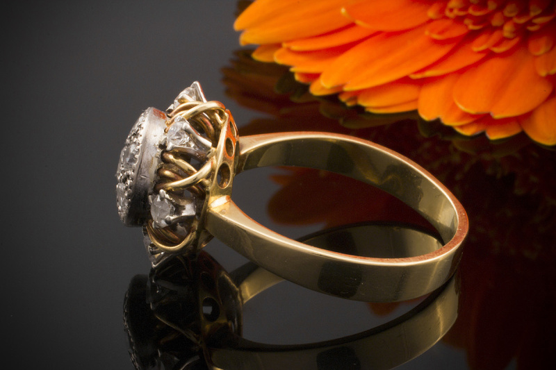 Art Deco BrillantRing Ring mit Brillanten 1CT in 750er Gold Bicolor 61 