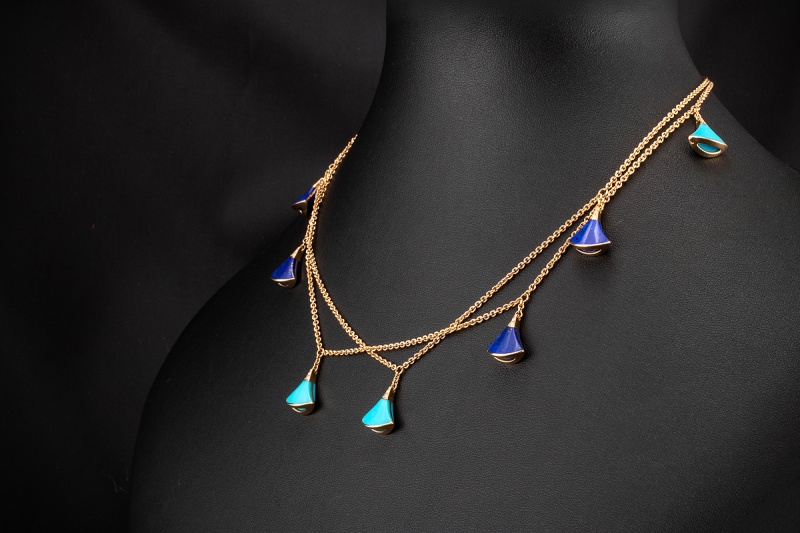 BVLGARI Bulgari Divas Dream 90 cm Kette Collier Lapis Türkis Rotgold 750 