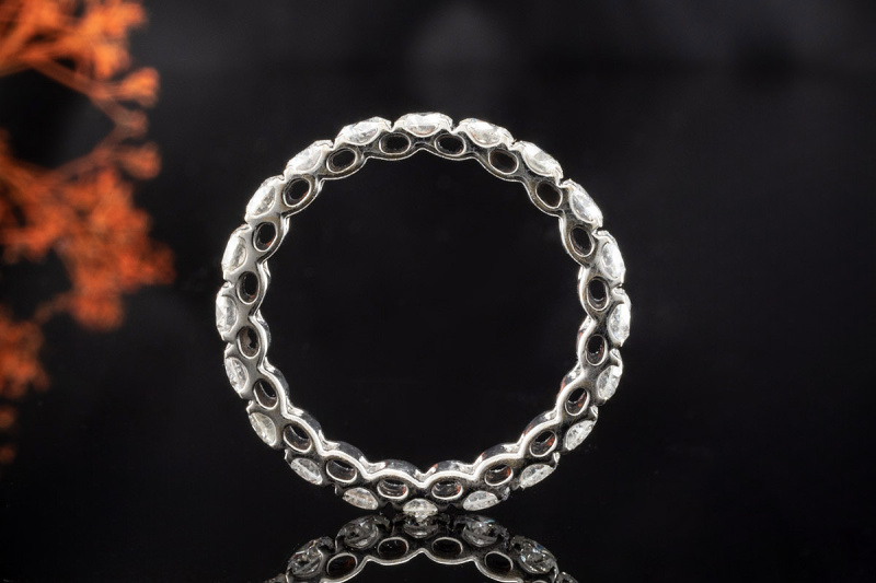 Memoire Ring mit Diamanten Brillanten Modernes Design 750er Weißgold 55 