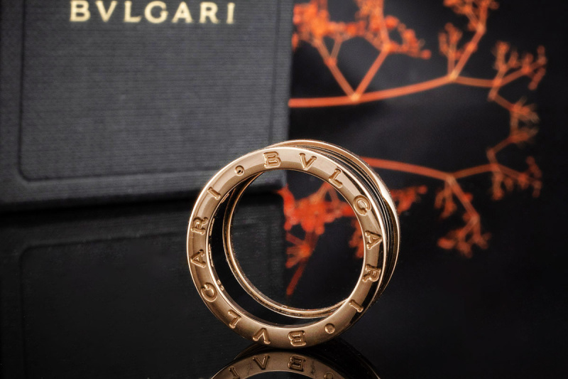 BVLGARI B.zero1 4-Band Ring Schwarze Keramik Rosegold OVP 56 Bulgari 