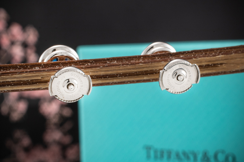 Tiffany & Co. Soleste Ohrringe Ohrstecker Saphir und Diamanten in Platin 