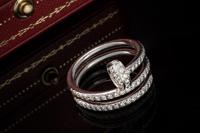 Cartier Juste un Clou Ring mit 77 Diamanten in Weißgold 750 Größe 53 OVP 