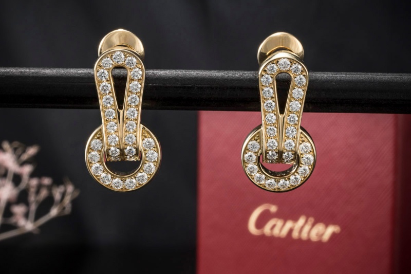 Cartier Ohrringe Agrafe Ohrclips mit 62 Top Diamanten in 750er Gelbgold 