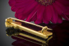 Alte Brosche Nadel Schlüssel mit Perlen in 585er Gelbgold 
