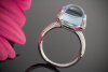 Leuchtender Blautopas Edeltopas Ring mit Brillanten in Weißgold 750 