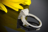 Erstklassiger Citrin Ring in 950er Platin Goldschmiedearbeit mit top Brillanten 