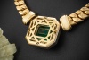 Collier Kolumbianischer Smaragd 12,52 Ct. und Diamanten in Gelbgold 750 