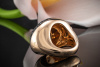 Pomellato Victoria Ring mit Gagat geschnitzt und Diamant in Rotgold 750 