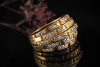 Cartier Maillon Panthere Ring mit 5 Reihen Brillanten in 750er Gelbgold 