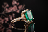 Ring sagenhafter Smaragd Emerald mit Diamanten Brillanten 750er Rotgold 