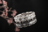 Besonderer Memoire Ring mit Baguette Diamanten & Brillanten Weißgold 750 
