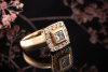 Leo Wittwer Ring mit Princess Schliff Diamant Brillanten in Rosegold 750 