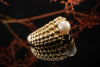 Fred Paris Designer Ring mit Zuchperle im Kugeldesign in 750er Gelbgold 