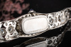 Antike Damen Armbanduhr mit übbigem Diamantbesatz in 950er Platin Arbeit 