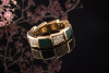 BVLGARI Serpenti Viper Ring mit Malachit und Diamanten in 750er Rosegold 