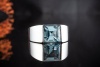 Cartier Tank Ring mit Blautopas Edeltopas Großes Modell in Weißgold 750 